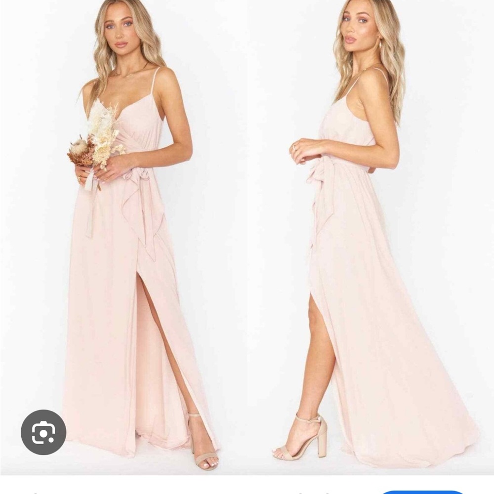 Show me your mumu liz maxi wrap dress light putty cream beautiful NWT flowy